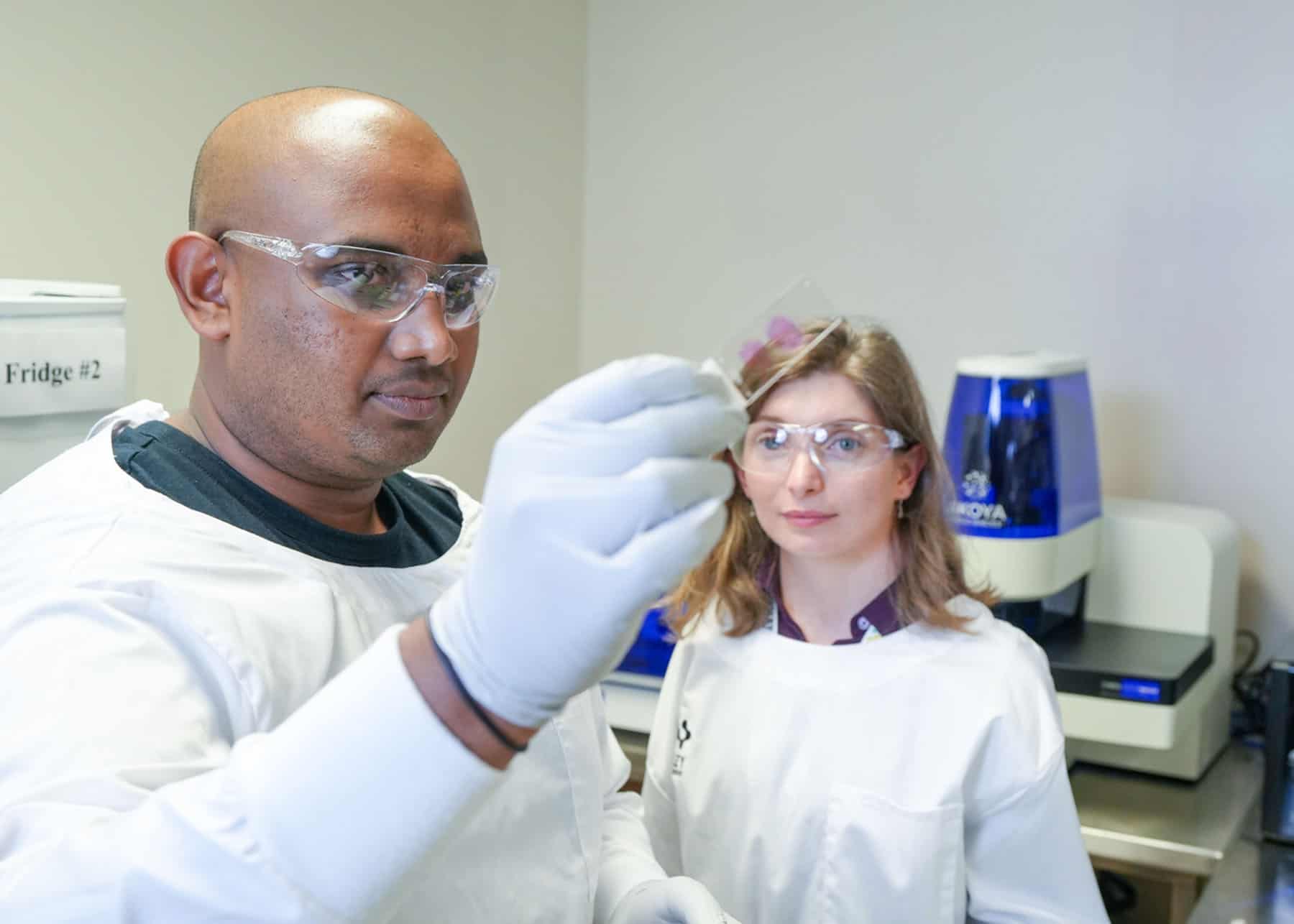 QSBC team working in lab coats