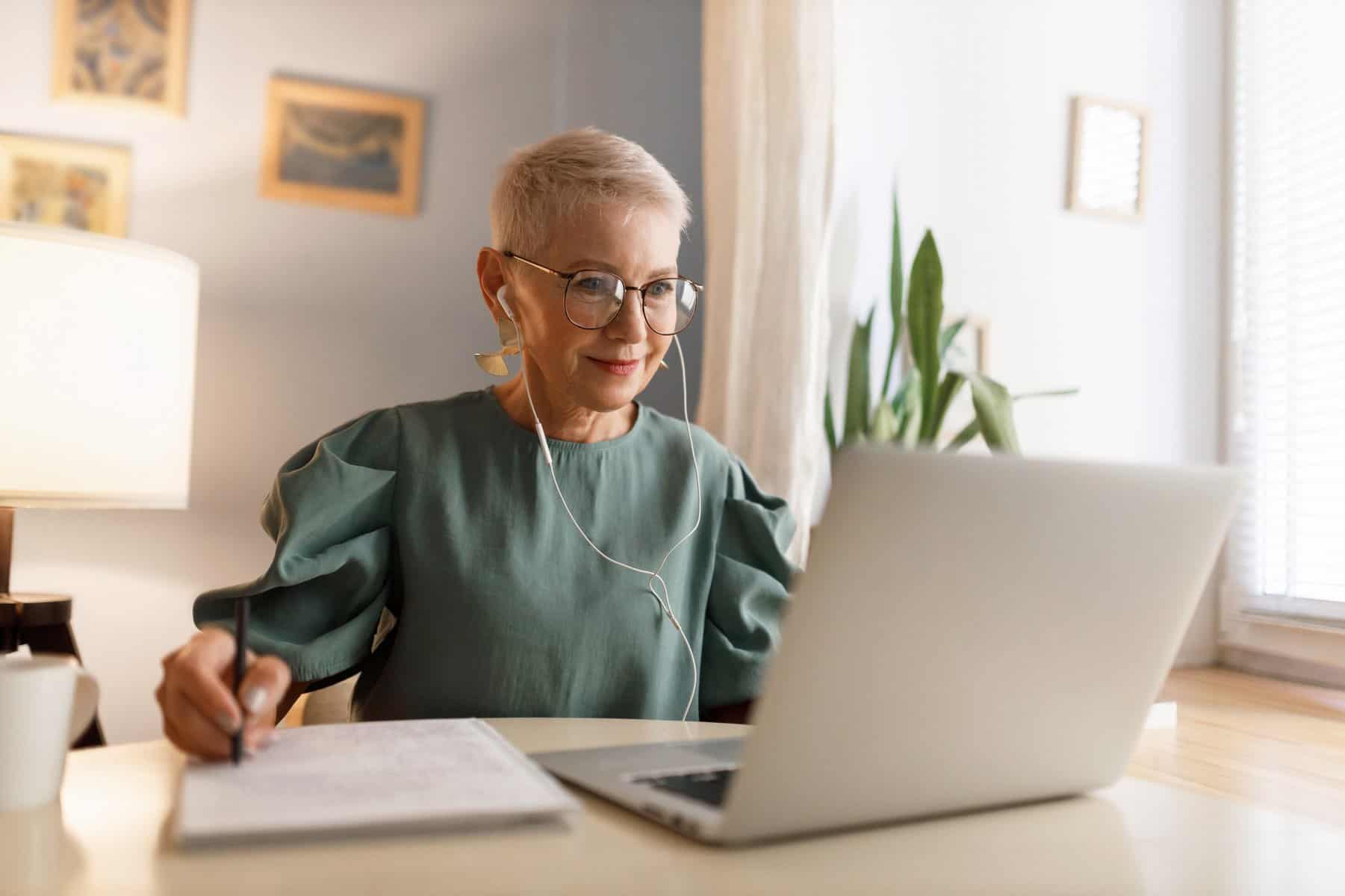 A woman on her laptop